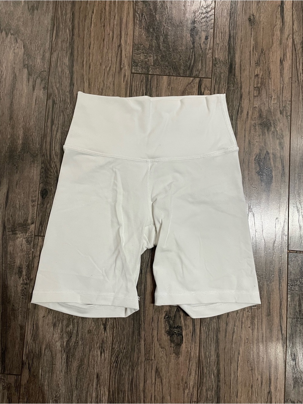 TNA White High-Waist Bike Shorts